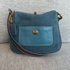 COACH Vintage Chelsea Teal Pebble Leather Mini Bag